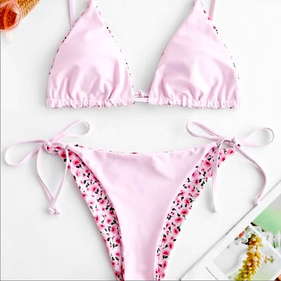 NWT Zaful Pink Floral Bikini - Picture 3 of 5